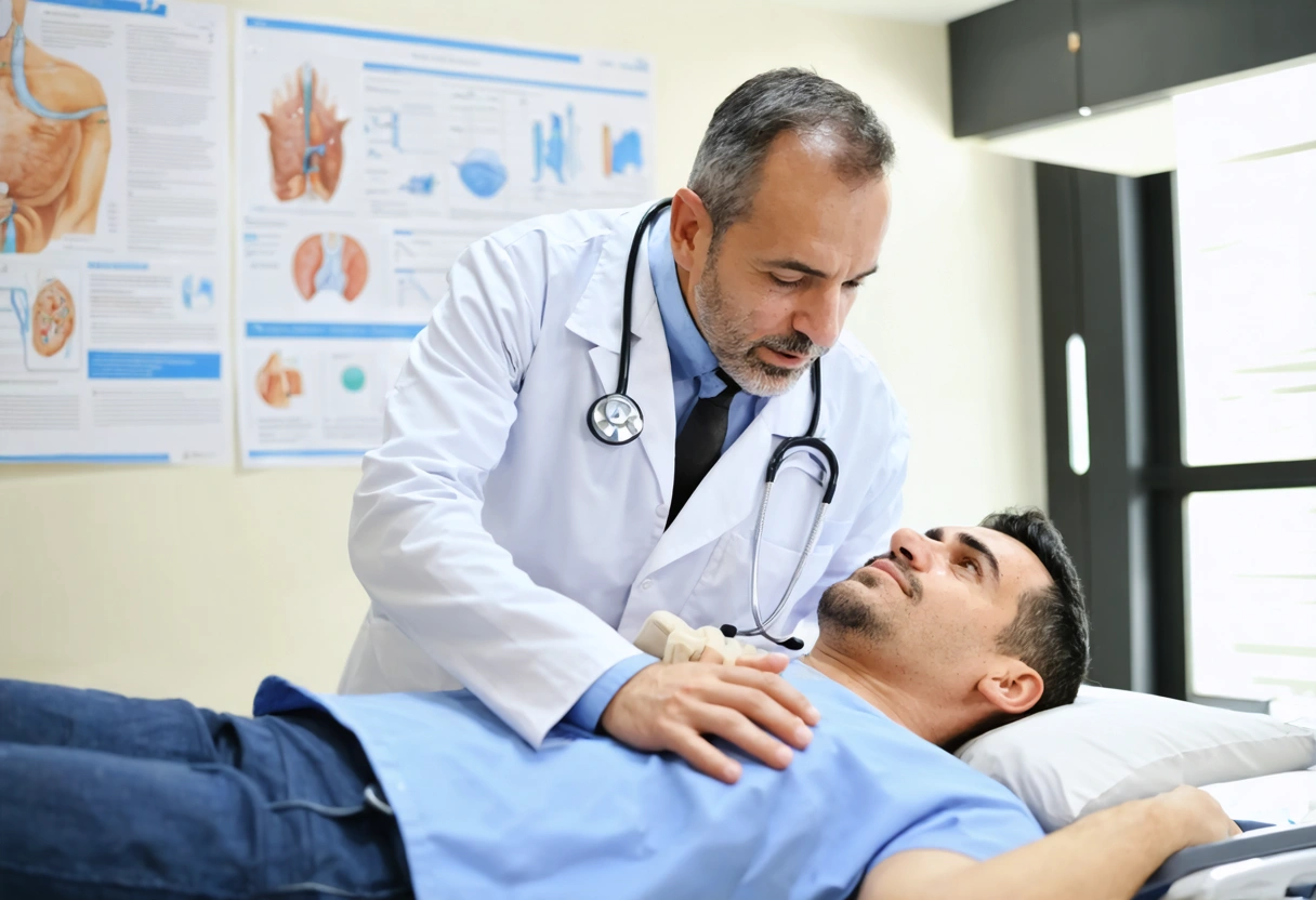 Dr. Barrucci demonstrating preventive care in a bright, educational clinic