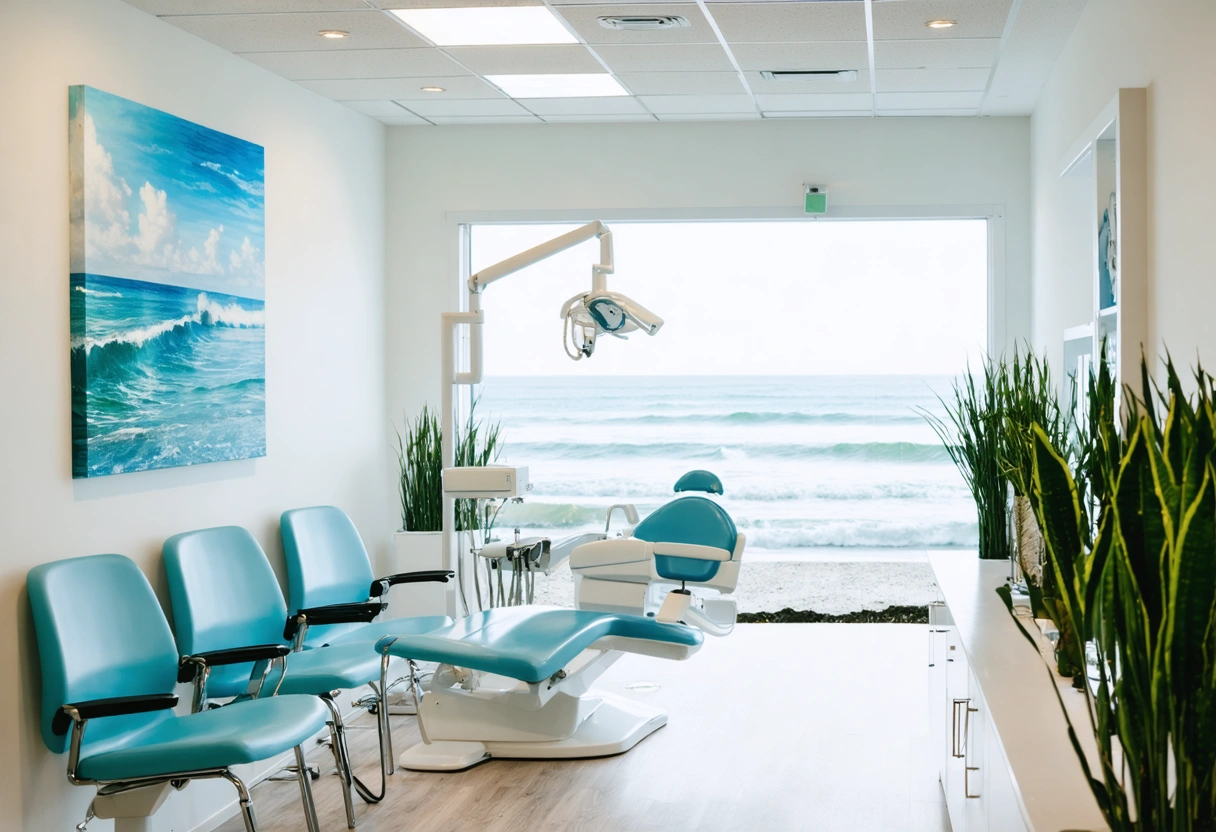 a-serene-coastal-dental-studio-interior-WrFW3x.webp Coastal dental studio interior with family discussing tooth-friendly nutrition, ocean-inspired decor.