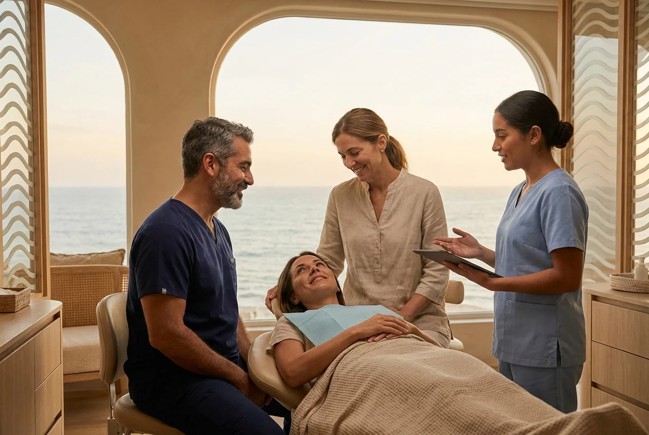 cinematic-hero-image-of-a-warm-n4hWQC Warm coastal dental team guiding a calm patient together