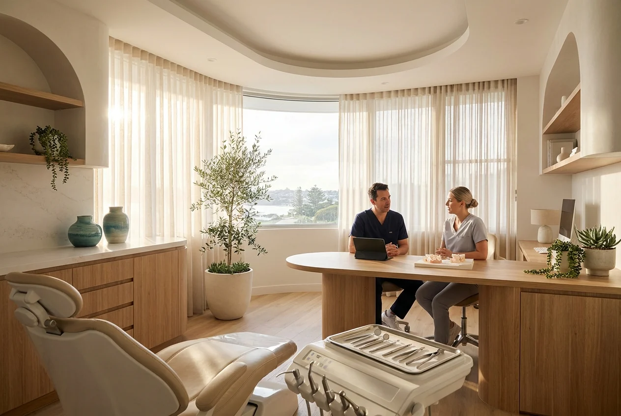 Dentist and assistant