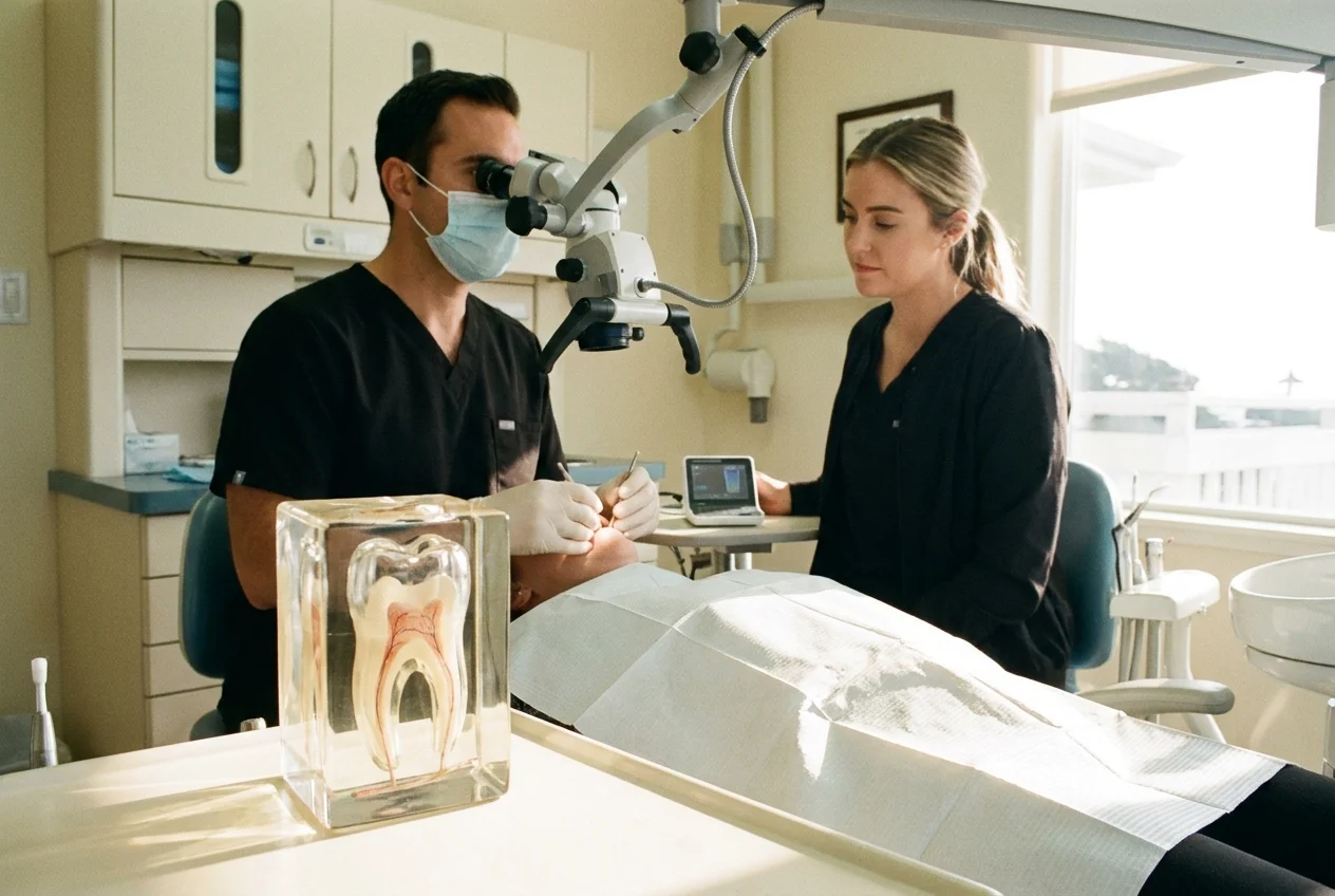 Computer-guided dental tool positioned precisely during a patient’s procedure